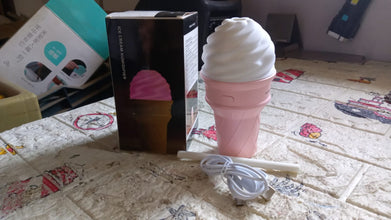 Ice Cream Design LED Humidifier for Freshening Air & Fragrance (Multicoloured) the24kgal