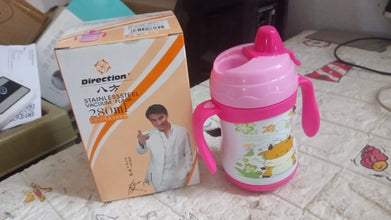 Vacuum Stainless Steel Water Bottle With Carry Handle & Straw Fridge Water Bottle Double Wall, Leak Proof, Rust Proof, Cold & Hot | Leak Proof | Office Bottle | Gym | Home | Kitchen | Hiking | Trekking | Travel Bottle (280 ML) the24kgal