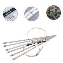 Stainless Steel Cable TIE Used for Solar, Industrial and Home Improvement Multipurpose HIGH Strength, Self-Locking Zip Ties, Multi-purpose Tie, Portable Rustproof 100Pcs Wide Application Zip Tie Set for Building (100 pcs Set / 4.6x200MM) the24kgal