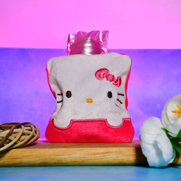 Pink Hello Kitty Small Hot Water Bag with Cover for Pain Relief the24kgal