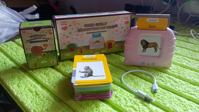 Preschool Learning Toys Flash Cards for Small Kids Educational Toys English Words Learning Machine for Kids with 224 Words, Birthday Gift for Kids Intelligent Electric Kids Language Card (1 Set) the24kgal