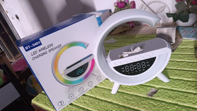 G Lamp Speaker - 3-in-1 Bluetooth Speaker with Fast Wireless Charging (1 Pc) the24kgal