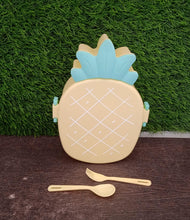 Kids Lunch Box Cute Pineapple Shaped Bento Box with Fork Spoon Snack Container Microwave Portable Office Lunch Box (1 Pc / With Spoon & Fork) the24kgal