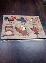 Wooden Bird Puzzle Learning Educational Board (1 Set / 28×20 Cm) the24kgal