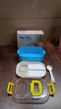 Durable Plastic Lunch box for Kids With 2 in 1 Spoon, Fork (1 Pc) the24kgal