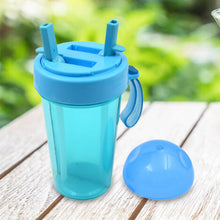 2 Drinks in 1 Cup Water Bottle, Stable Sturdy Dual Use Bottle 2 Straws for Shopping Travel for Outdoor Activities (1 Pc) the24kgal