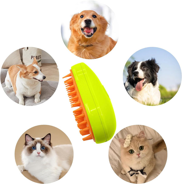 3-in-1 Cat Steamy Brush – Self-Cleaning Pet Grooming & Hair Removal Comb the24kgal