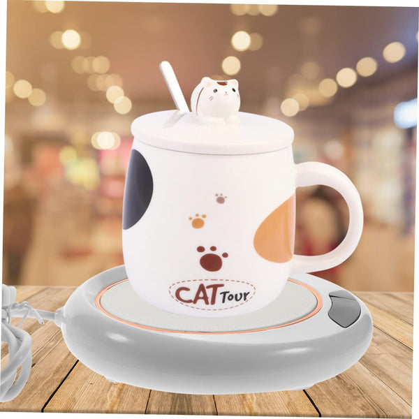 USB Warm Coaster Heated Coffee Mug Portable Office Desk Portable Cup, Heater Coffee Mug Warmer Electric Cup Warmer (1 Pc) the24kgal