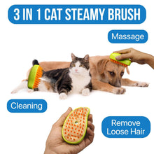 3-in-1 Cat Steamy Brush – Self-Cleaning Pet Grooming & Hair Removal Comb the24kgal