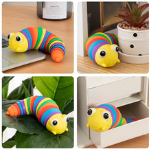 3D Rainbow Color Plastic Slug Fidget Toys, Stress Relieving Toy, Sensory Slug Toy for Boys and Girls, Finger slug Toy, for Autistic, Caterpillar Fidget Toys Stress Relief Gifts for Toddlers Kids Adults  (1 Pc) the24kgal