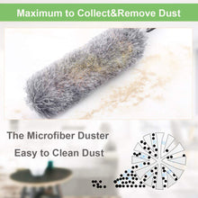 Microfiber Dusters for Cleaning, Telescoping Feather Duster with 100 inches Extendable Handle Pole, Dusting Cleaning Tools for Cleaning High Ceiling, Ceiling Fan, Blinds, Cobwebs, Furniture, Cars the24kgal
