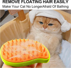 3-in-1 Cat Steamy Brush – Self-Cleaning Pet Grooming & Hair Removal Comb the24kgal