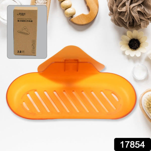 Plastic Soap Dish Holder for Bathroom Shower Wall Mounted Self Adhesive Soap Holder Saver Tray-Plastic Sponge Holder for Kitchen Storage Rack Soap Box, Bathroom ,Sabudani (1 Pc) the24kgal