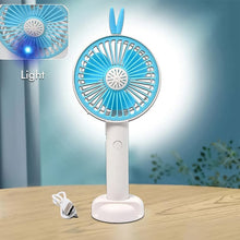 Mini Portable Hand Fan USB Rechargeable Fan With Led Light Fan for Indoor and Outdoor Use by Women and Men Table Standing Stand Included (Battery Not Include) the24kgal