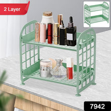 2Layer Foldable Plastic Small Storage Shelf / Rack (1 Pc / Mix Color) the24kgal