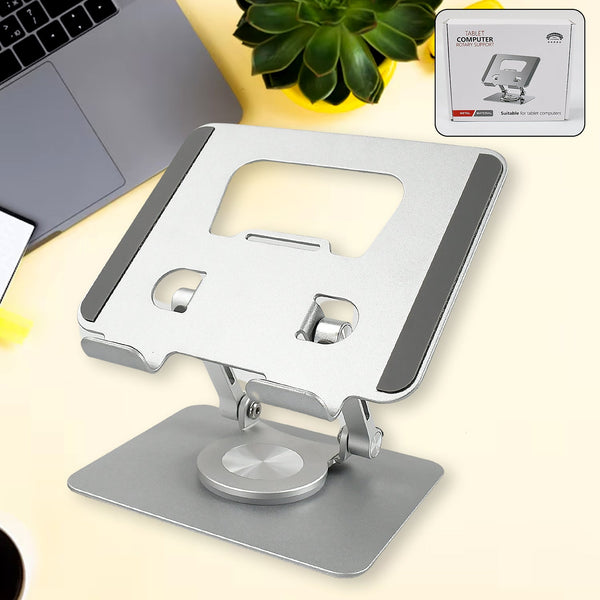 Aluminum Alloy 360°Rotating Bracket, Adjustable Tablet Stand, Portable Foldable Ergonomic Tablet Support the24kgal