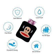 Black Monkey Small Hot Water Bag with Cover for Pain Relief the24kgal