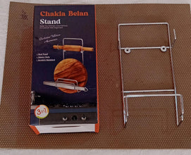 Chakla Belan Chimta Stand Rolling Pin Board Tong Holder Silver Stainless Steel Multi-Purpose Rack for Kitchen (1 Pc ) the24kgal