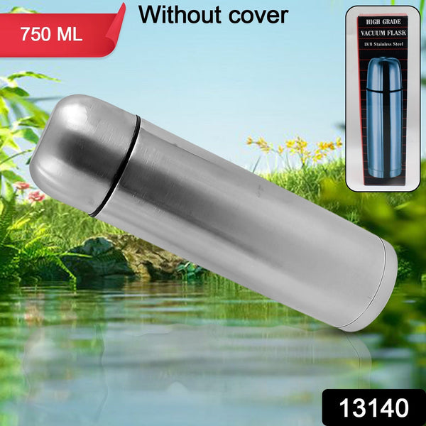 Vacuum Flask Without Cover, 18/8 Stainless Steel | Hot and Cold Water Bottle with Push-Down Lid | Double Walled Stainless Steel Bottle for Travel, Home, Office, School, Picnic (750 ML / Without Cover) the24kgal