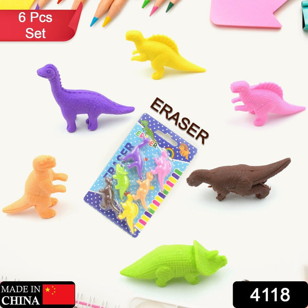 Dinosaur Shaped Erasers for Kids, 3D Puzzle Erasers, Classroom Prizes (6 Pcs Set) the24kgal