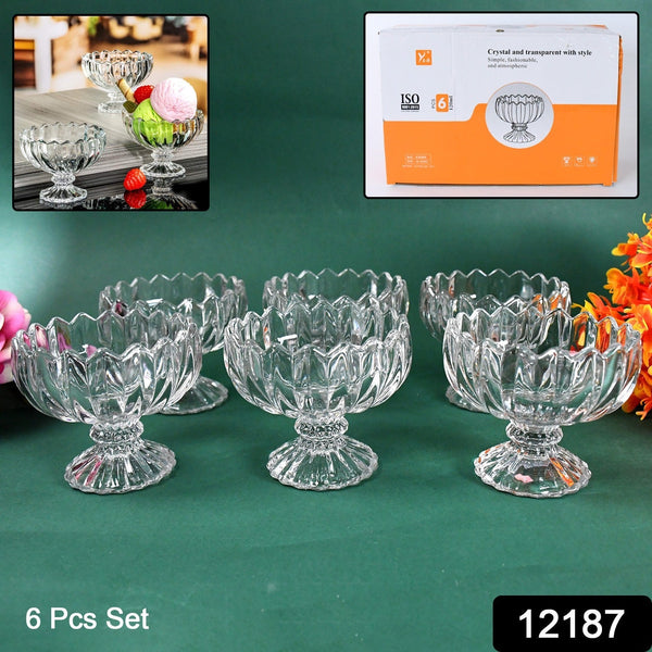 Glass Ice Cream Bowls Glass Dessert Cups for Sundae (6 pcs / 120ml) the24kgal