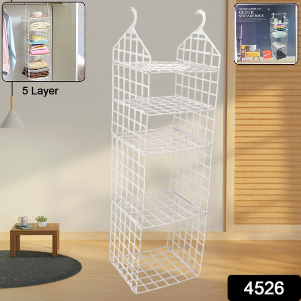 MULTIPURPOSE 5 LAYER FOLDING CLOTHES STORAGE RACKS||CLOSET FOR STUDENTS WARDROBE SHELVES SOCKS, SCARF, T-SHIRT, ETC||HANGING ORGANIZER STORAGE HOLDERS & RACKS the24kgal