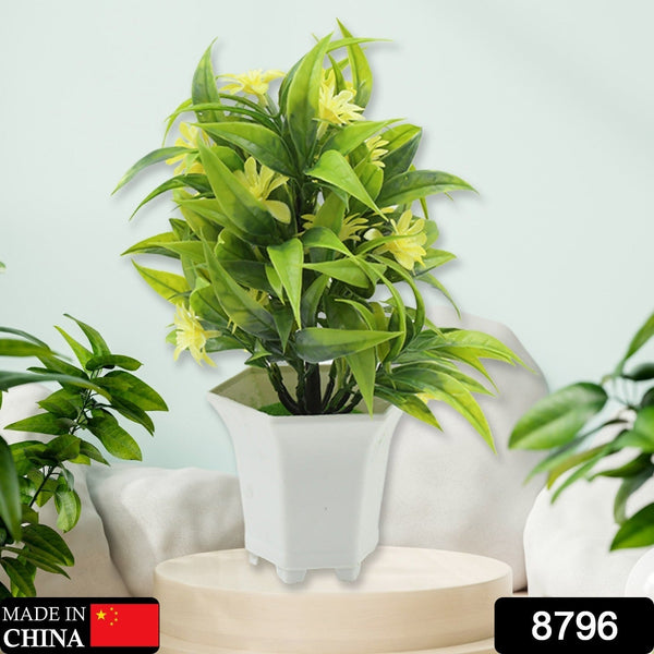 Artificial Flower Plant with Cute Pot – Home & Office Tabletop Decor, Indoor Balcony Plant (1 Pc) the24kgal