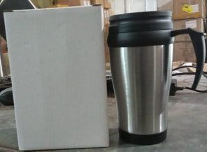 Stainless Steel Vacuum Glass Insulated Glass Coffee Cups (With Lid & Handle / 1 pc) the24kgal