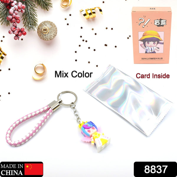 Cute Keychain With Card Gift - Keychain Accessories Key Chain Backpack Charms Car Keys Keychain for Kids Girls, Unicorn Toy and Charm Key- Chain for Bag  / Door Key- Ring / car Key- Ring / Party Favor (Mix Color & Design 1 Pc ) the24kgal