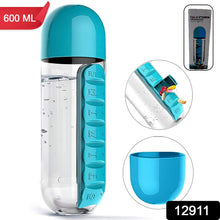 Multi-Use Pill & Water Bottle for Travel (600 Ml, Mix Color) the24kgal