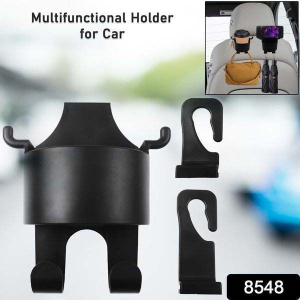 Car Headrest Backseat Organizer, 3 in 1 Automotive Cell Phone Drink cupholder Adapter with Headrest Hooks for Kids and Adults, Multifunctional Storage for Car Travel Accessories the24kgal