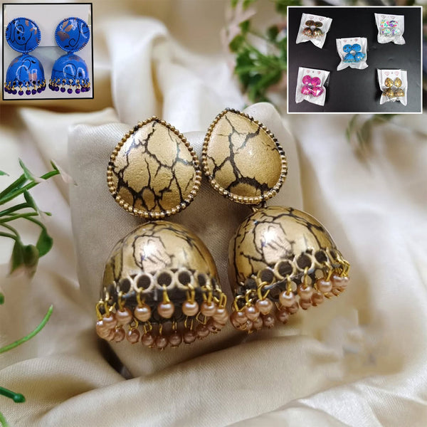 Jhumka Earrings  Buti For Women  Girls (1 Pair  Mix Color  Design) Wukusy