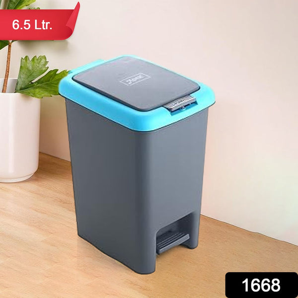 Apex Plastic Push N Pedal Dust Bin | Hands-Free Operation, Compact Design 6.5 Liters (1 Pc / Mix Color) the24kgal