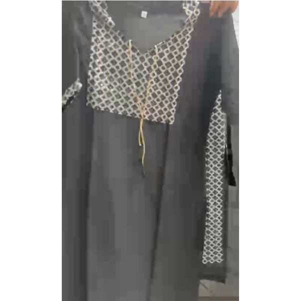 Black Lucknow Chikankari Kurti for Ladies the24kgal