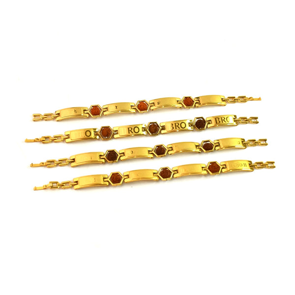 Gold Plated Hexa Bead Bracelet Rakhi For Brother  (1 Pc) Wukusy
