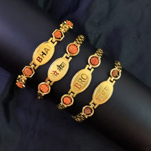 Gold Plated Metal Bracelet Rakhi For Brother (1 Pc) Wukusy