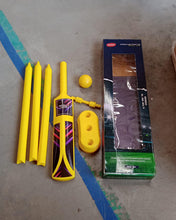Small Cricket Kit for Boys & Girls, Cricket Set with 1 Cricket Bat, 1 Plastic Ball, Bails, 3 Stumps with Stand Base the24kgal
