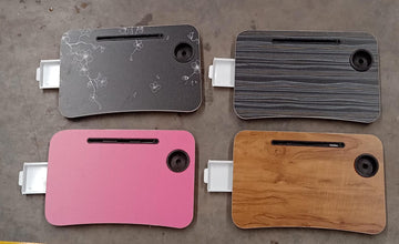 Multi-Purpose Laptop Desk for Study and Reading with Foldable, Cupholder & Drawer (1 Pc / Mix Plain Design / 58×38 Cm) the24kgal