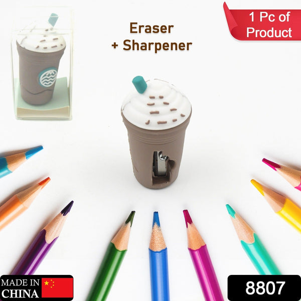 2In1 3D Cute Coffee Or Ice cream Shape sharpner Like Rotary Manual Pencil Sharpener for Kids  Ice Cream Style Office School Supplies, Back to School Gift for Students,Kids Educational Stationary kit, B'Day Return Gift (1 Pc) the24kgal