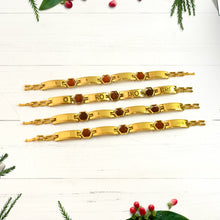 Gold Plated Hexa Bead Bracelet Rakhi For Brother  (1 Pc) Wukusy