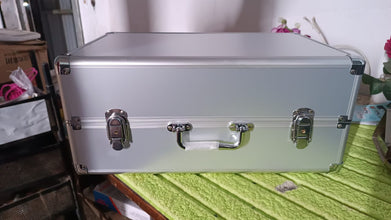 Aluminium & Wooden Multipurpose Portable Suitcase Travel Tool Box With 2 Keys For Lock (45×29×20 Cm / 1 Pc) the24kgal