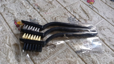 Mini Wire Brush Set Brass Nylon Stainless Steel Bristles Household Cleaning Brush for Gas Stove, Smoke Machine Tool Burner Tiles Tap Rust Removal Welding Slag Dirt & Paint Scrubbing (3 Pcs Set) the24kgal