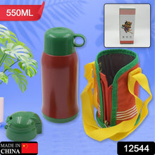 Premium Stainless Steel Insulated Sipper Bottle Print Water FlaskCartoon Vacuum Hot Cold For Kids / Travelling Water Bottle for Kids with  up Straw,  Double Wall Thermos with Straw & Bottle Zippe Cover For office/Gym/School (550 ML) the24kgal