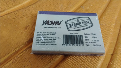 Yashu Plastic Stamp Pad Violet Ink, Quick-Dry Refillable Pad (1 Pc) the24kgal