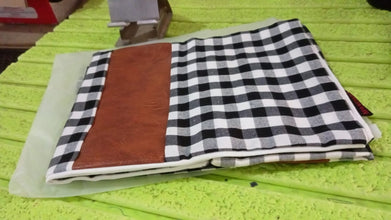 Pillow Covers, Leather & Cotton Cushion Covers (17 × 17 Inch / 1 Pair / 2 Pc) the24kgal
