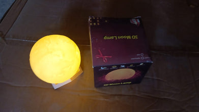 3D Moon Night Lamp with Stand (Color Box /  White & Yellow Light / 1 Pc) the24kgal