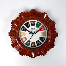 Wooden Look Round Wall Clock - Battery Operated, Easy-to-Read, Plastic Design for Home/Office the24kgal