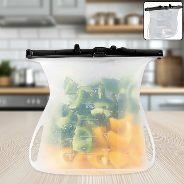 Reusable Silicone Food Bag – Leakproof, Flat Bottom, BPA-Free, Microwave & Dishwasher Safe the24kgal