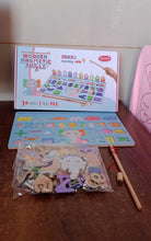 Wooden Number Puzzle Match Board and magnetic rod the24kgal