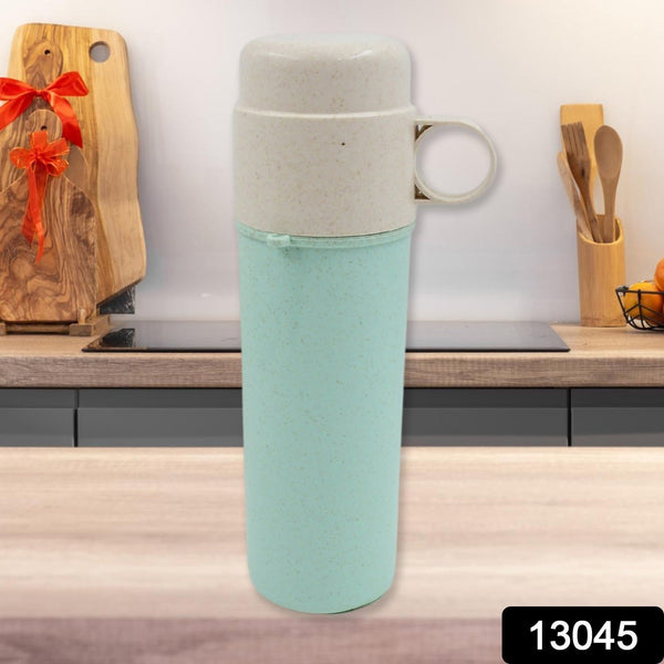 Travel Coffee Cup Portable Water Bottle Wheat Straw Coffee Tea Mug Coffee Mug with Lids for Coffee Tea Portable for School (300 ML Approx) the24kgal